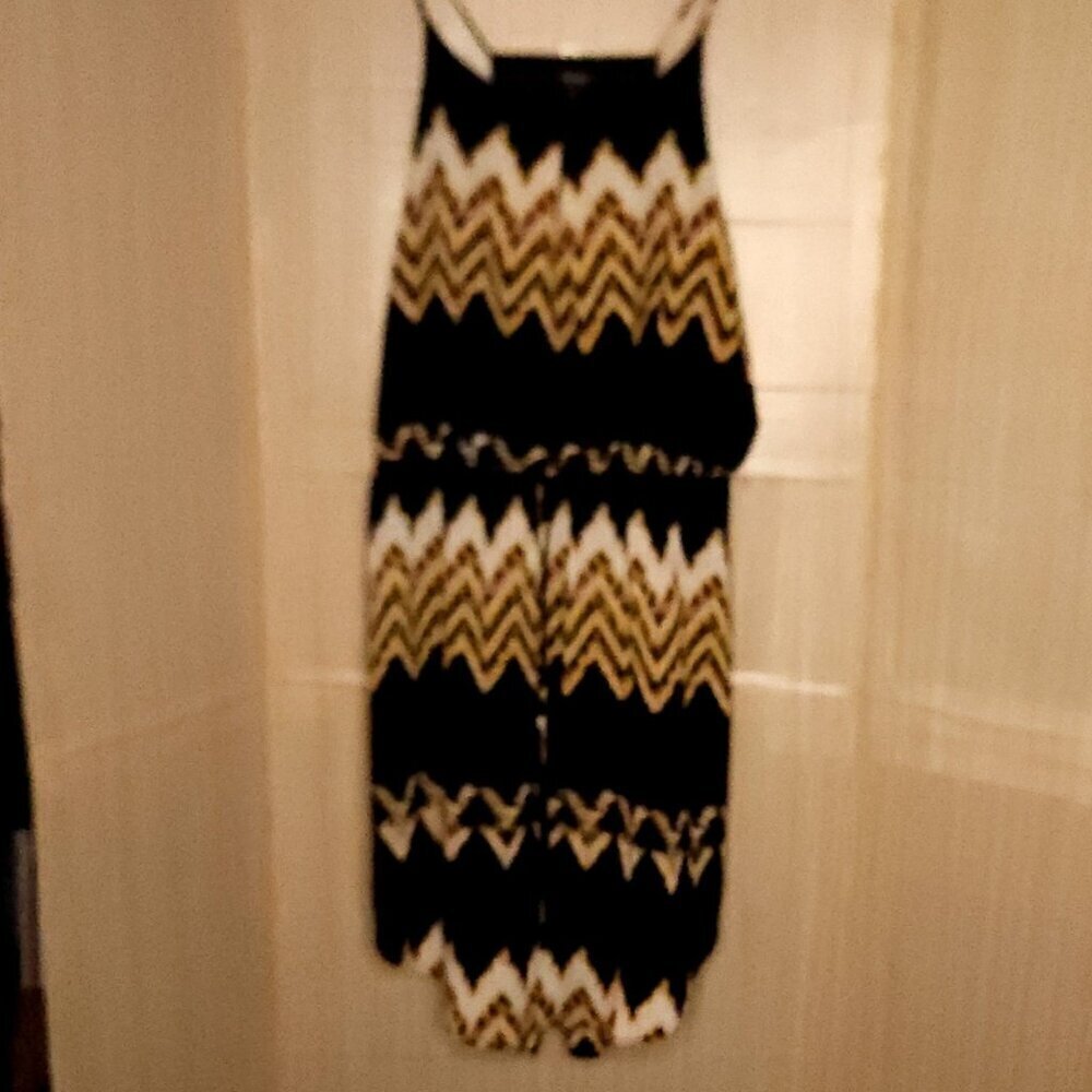 A.N.A Womens Tan Black Boho Southwestern Sleeveless Midi Dress XL